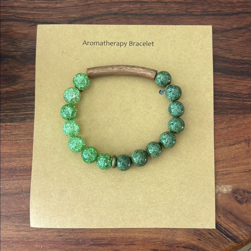 Moss Agate and Quartz Aromatherapy Bracelet